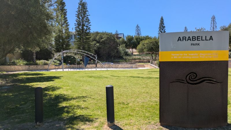 Image of Arabella Park Playground from the west.
